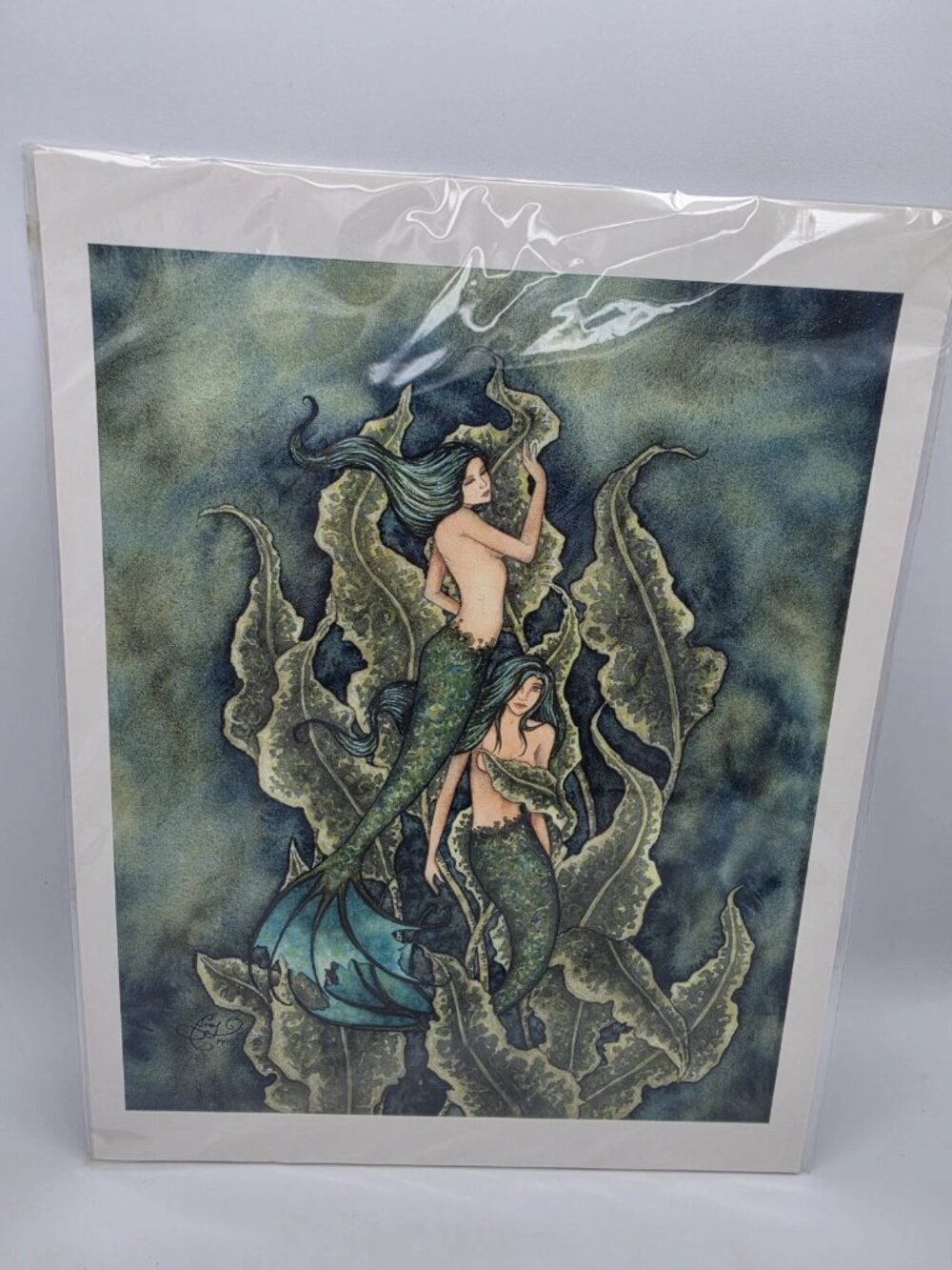 "Water Emeralds" by Amy Brown Fantasy Mermaids Fairy Art Print VERY RARE OOP